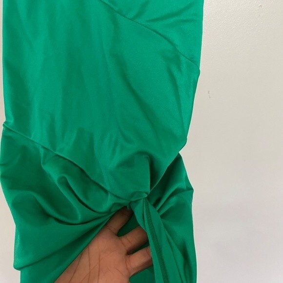 Edit By Nine Cocktail Solid Ruched Waist Front Midi Women's Dress(Size S) - Picture 11 of 13